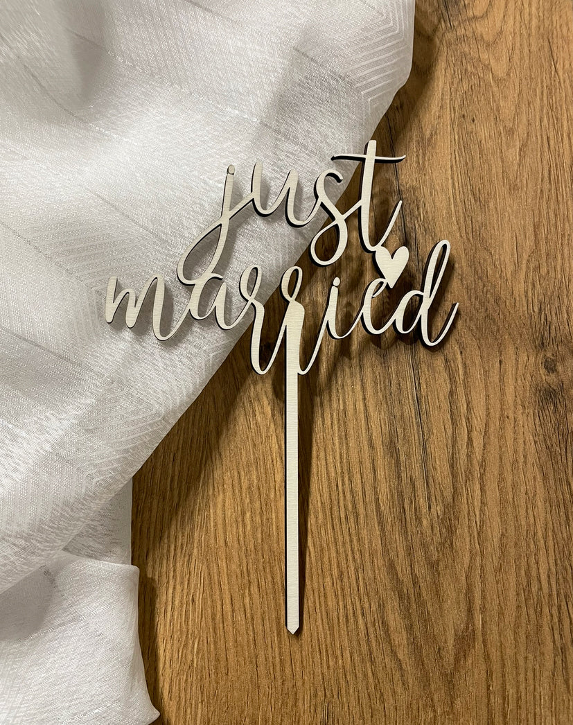 Cake Topper Hochzeit | just married