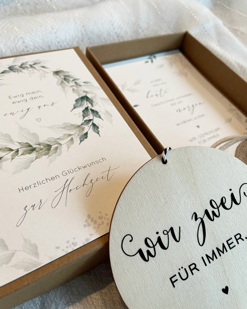 Geschenkbox Hochzeit | Greenery | Geldgeschenk