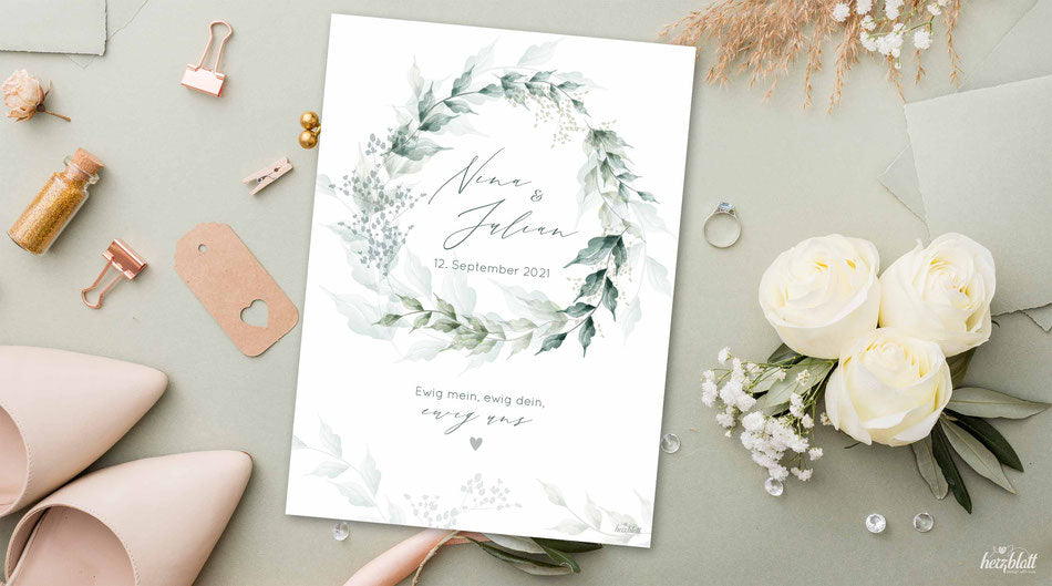 Hochzeit Print Greenery