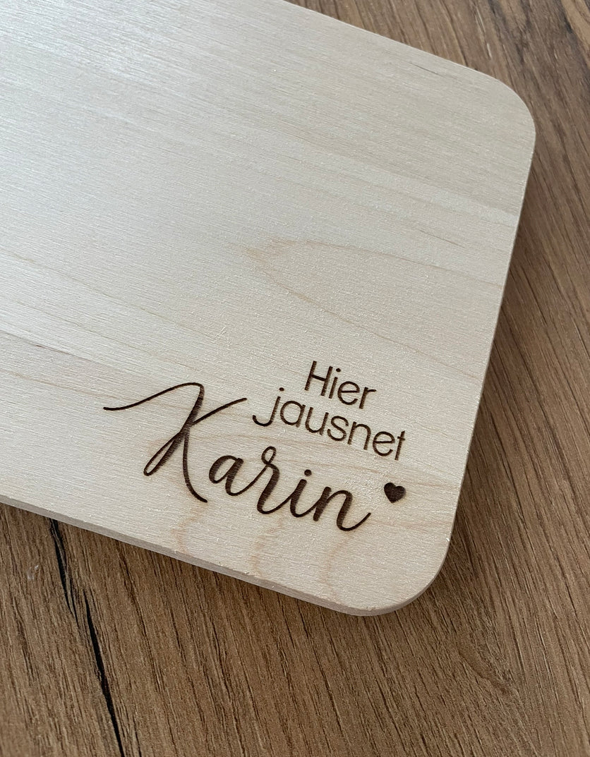 Frühstücksbrett Wunschtext | personalisiertes Jausenbrett