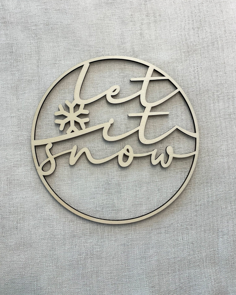 3D Loop let it snow | Holzkranz | Wanddeko