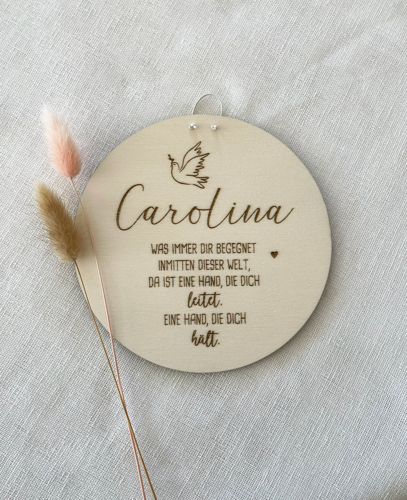 Holzschild zur Taufe | Kommunion