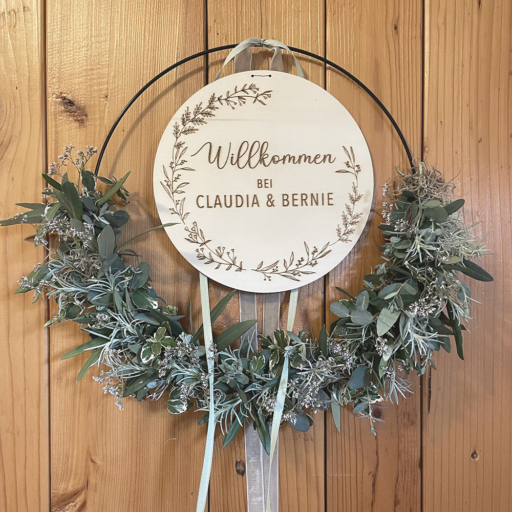 Holzschild Familie | Willkommen