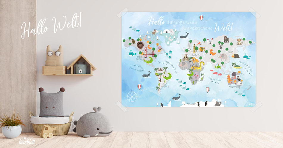 Kinder Poster Weltkarte